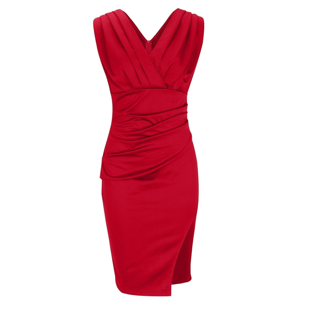 Robe Cocktail Midi pour Femmes - Col V Élégant et Coupe Flatteuse