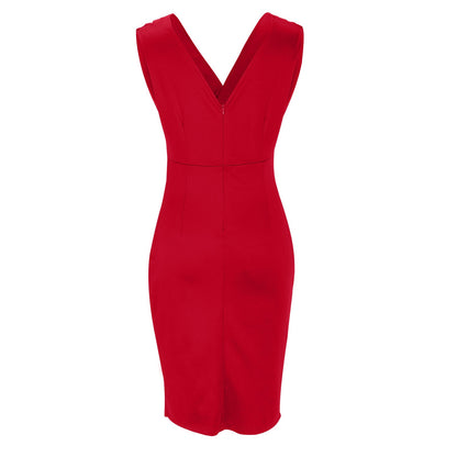 Robe Cocktail Midi pour Femmes - Col V Élégant et Coupe Flatteuse