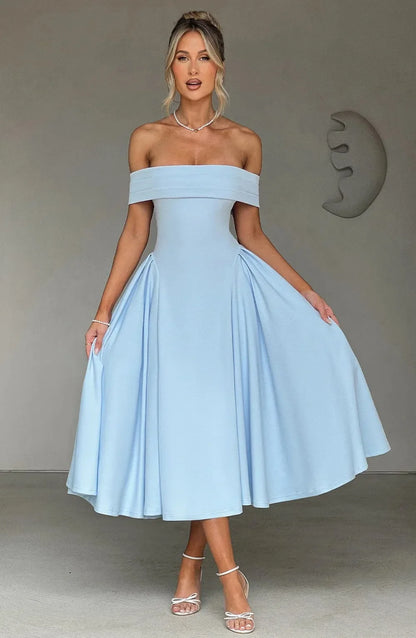 Robe Cocktail Midi Élégante pour Femme - Style Flatteur