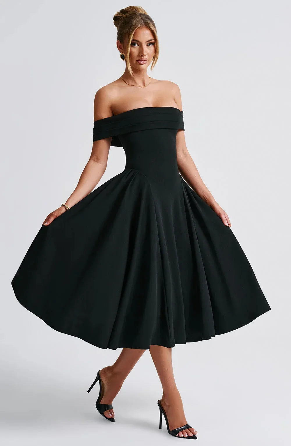 Robe Cocktail Midi Élégante pour Femme - Style Flatteur