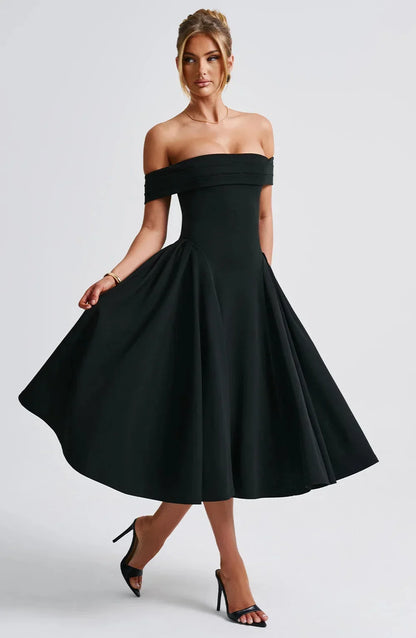 Robe Cocktail Midi Élégante pour Femme - Style Flatteur