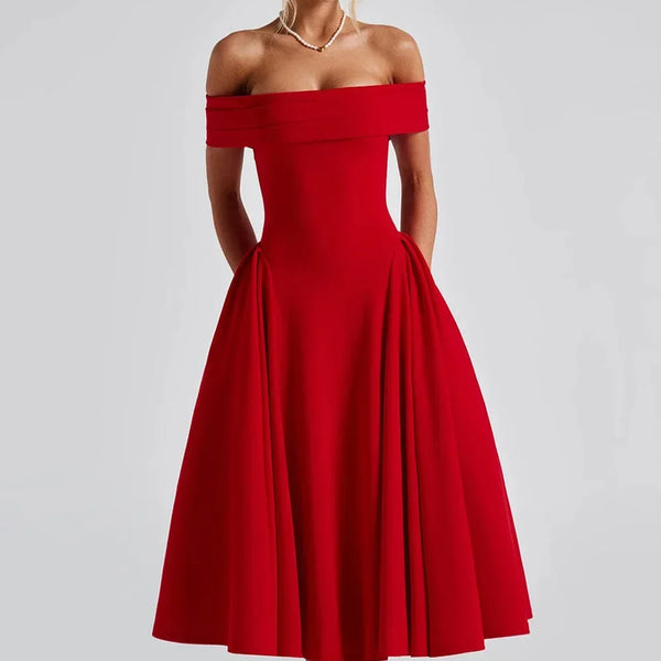 Robe Cocktail Midi Élégante pour Femme - Style Flatteur