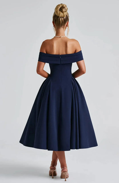 Robe Cocktail Midi Élégante pour Femme - Style Flatteur