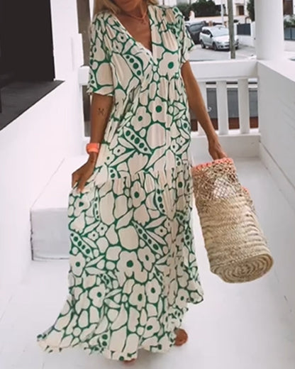 Robe Décontractée Femmes à Imprimé V-Neck - Style Estival