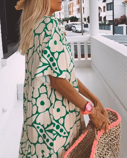 Robe Décontractée Femmes à Imprimé V-Neck - Style Estival
