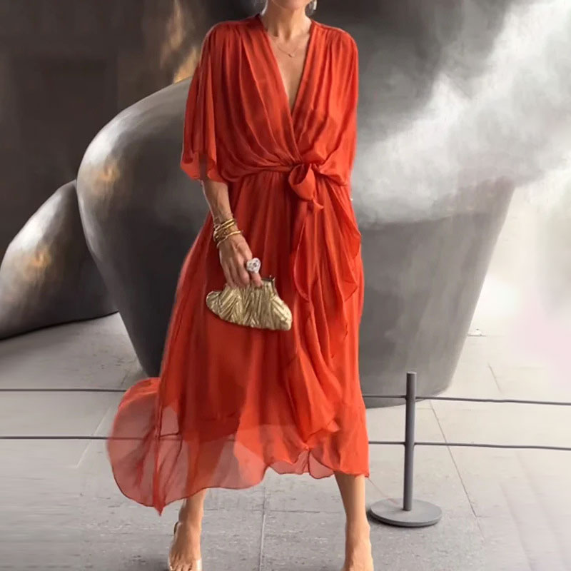 Robe d'Été Midi Fluide pour Femmes - Chic et Confortable
