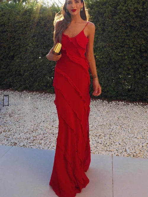 Robe de Cocktail Élégante pour Femmes avec Volants