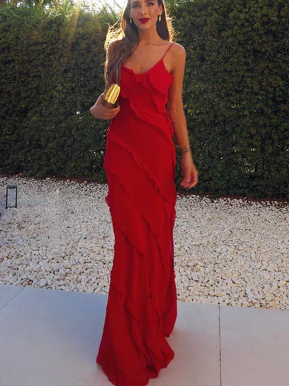 Robe de Cocktail Élégante pour Femmes avec Volants