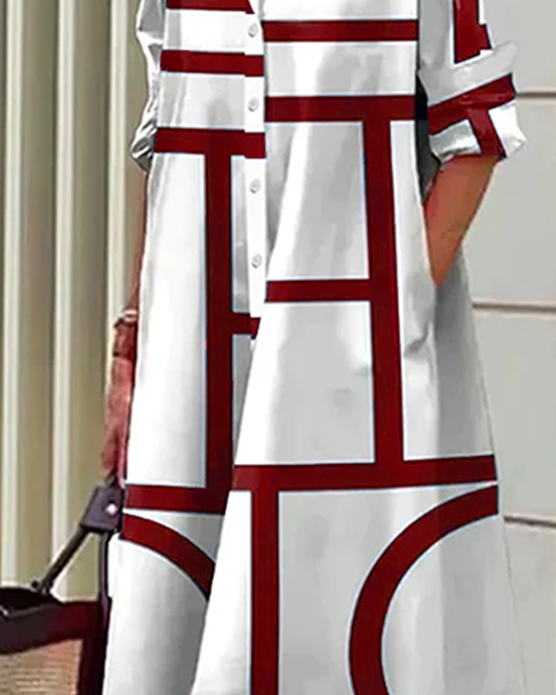 Robe Géométrique - Estelle - Poches - Chic & Confort