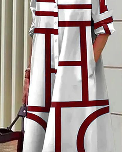 Robe Géométrique - Estelle - Poches - Chic & Confort
