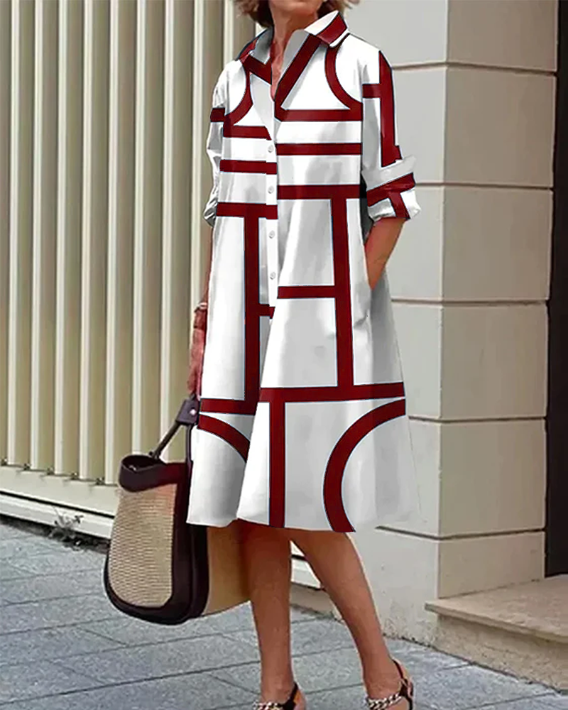Robe Géométrique - Estelle - Poches - Chic & Confort