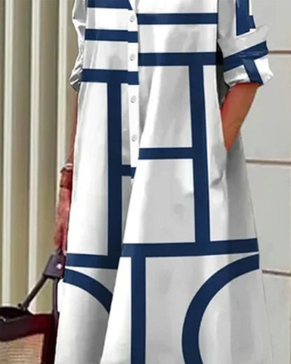 Robe Géométrique - Estelle - Poches - Chic & Confort