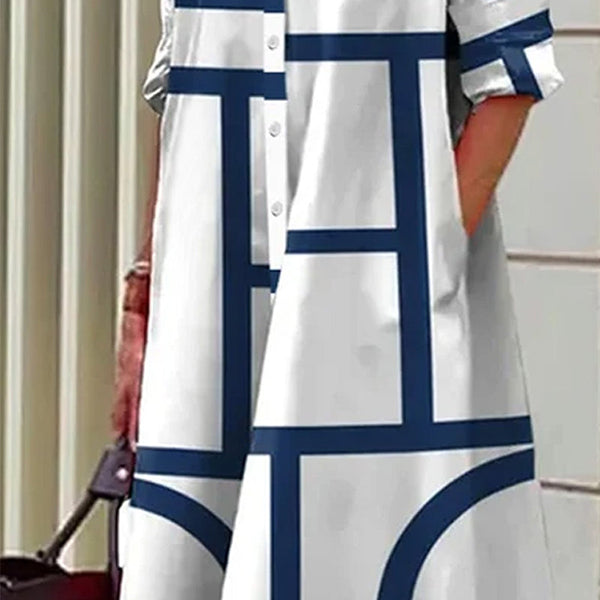 Robe Géométrique - Estelle - Poches - Chic & Confort