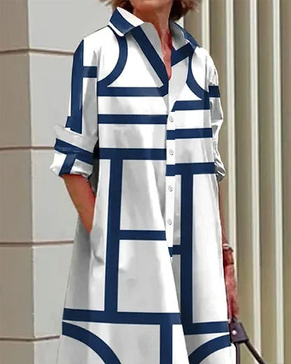 Robe Géométrique - Estelle - Poches - Chic & Confort