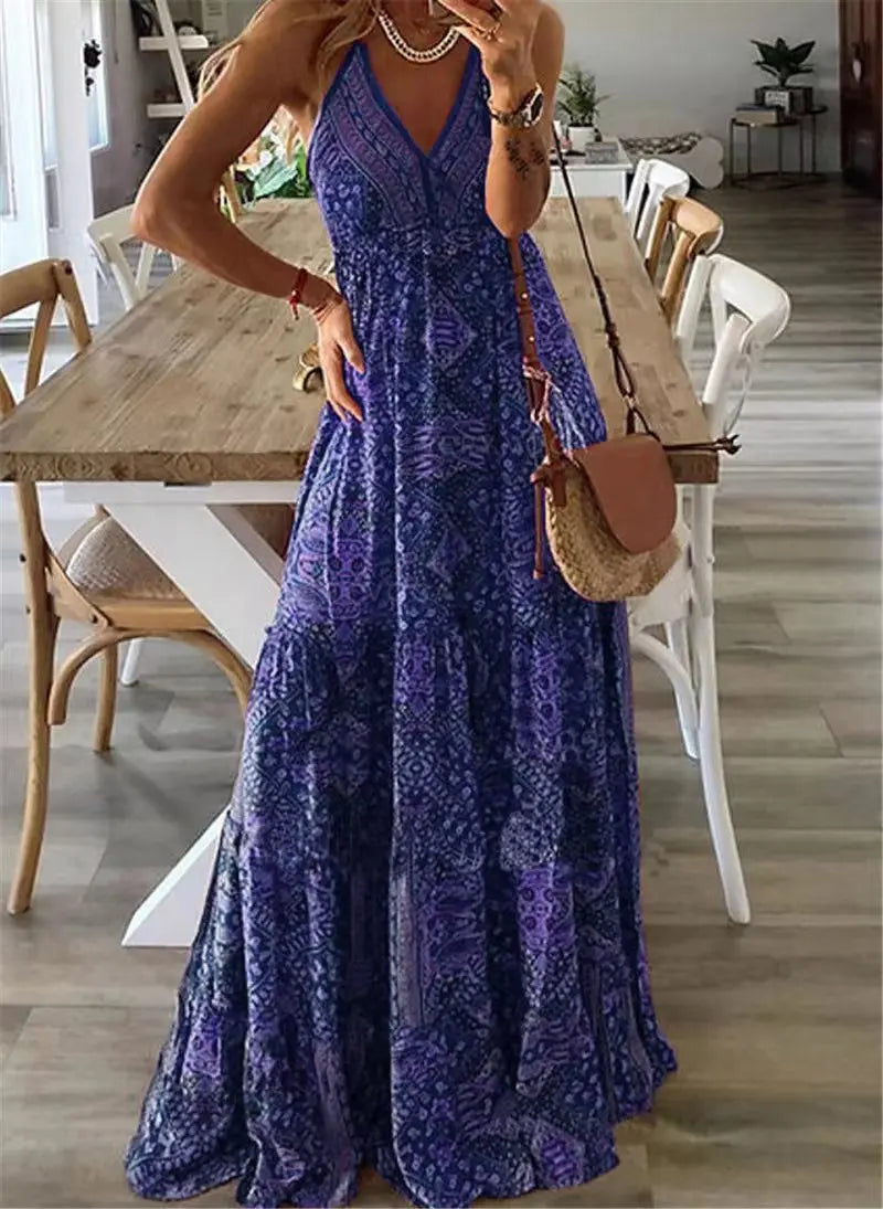 Robe Fleurie Bohème Taille Haute pour Femmes - Élégance Estivale