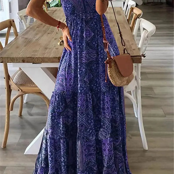 Robe Fleurie Bohème Taille Haute pour Femmes - Élégance Estivale