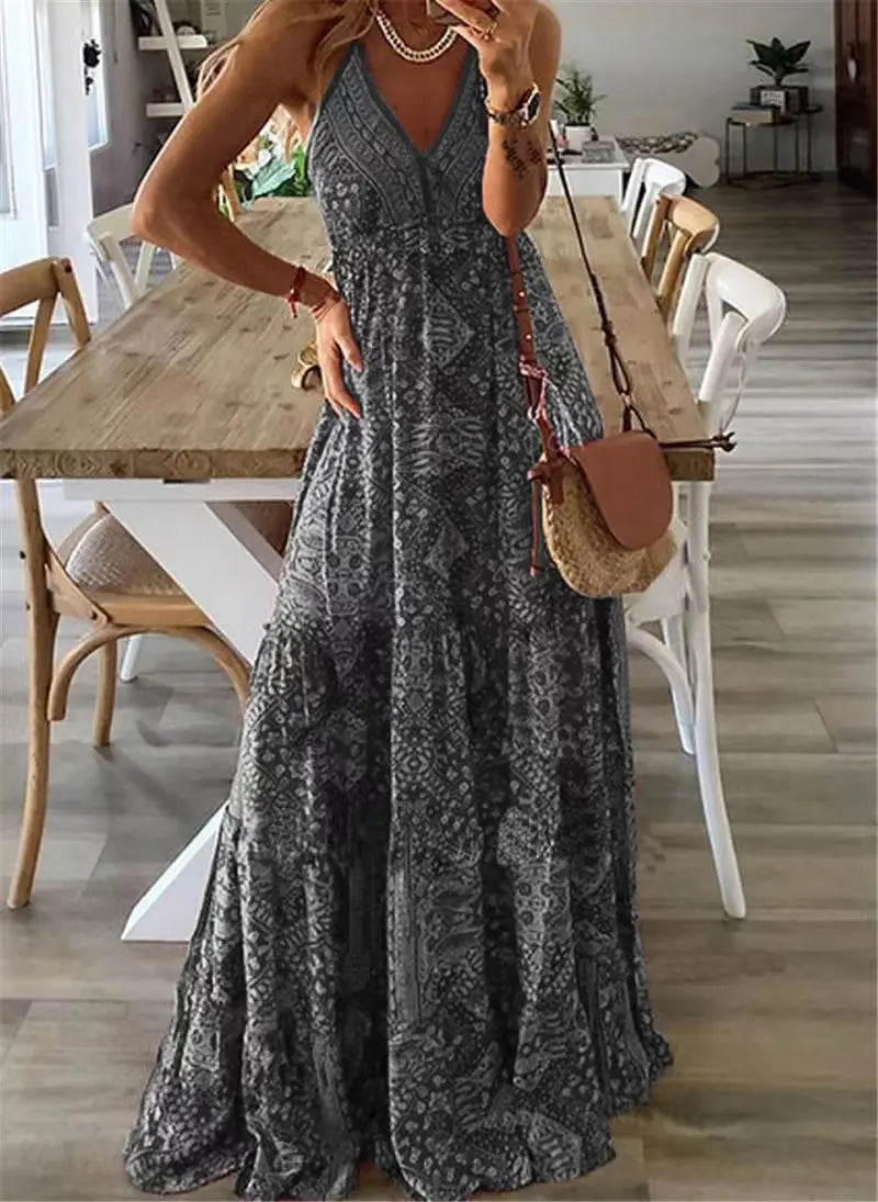 Robe Fleurie Bohème Taille Haute pour Femmes - Élégance Estivale