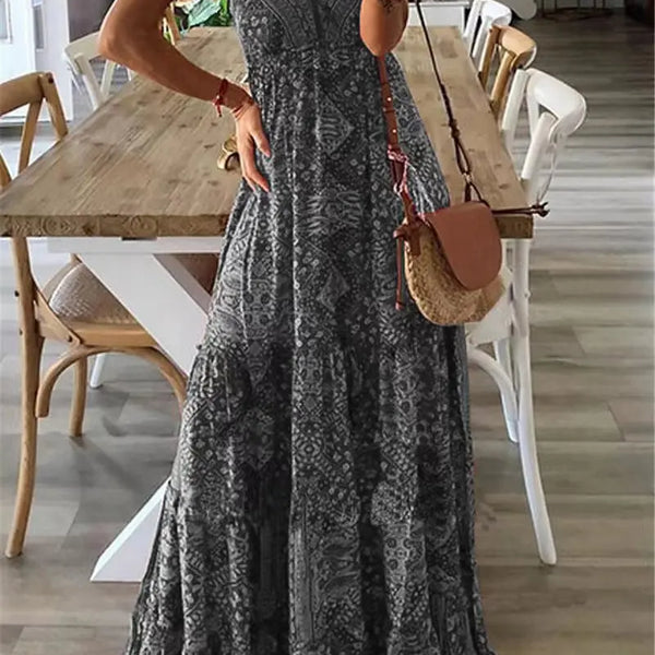 Robe Fleurie Bohème Taille Haute pour Femmes - Élégance Estivale