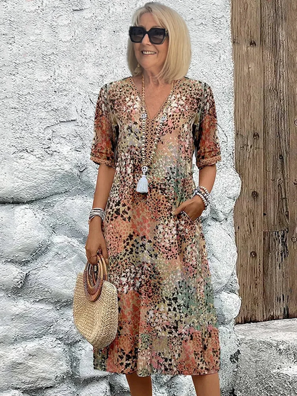 Robe Florale Fluide pour Femmes - Élégance et Confort Estival