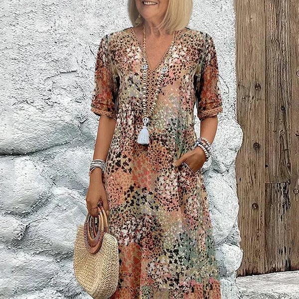 Robe Florale Fluide pour Femmes - Élégance et Confort Estival