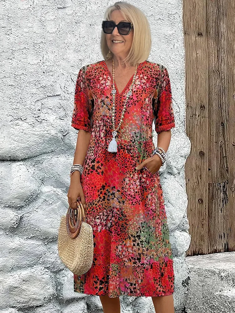 Robe Florale Fluide pour Femmes - Élégance et Confort Estival