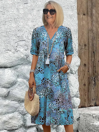 Robe Florale Fluide pour Femmes - Élégance et Confort Estival