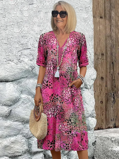 Robe Florale Fluide pour Femmes - Élégance et Confort Estival