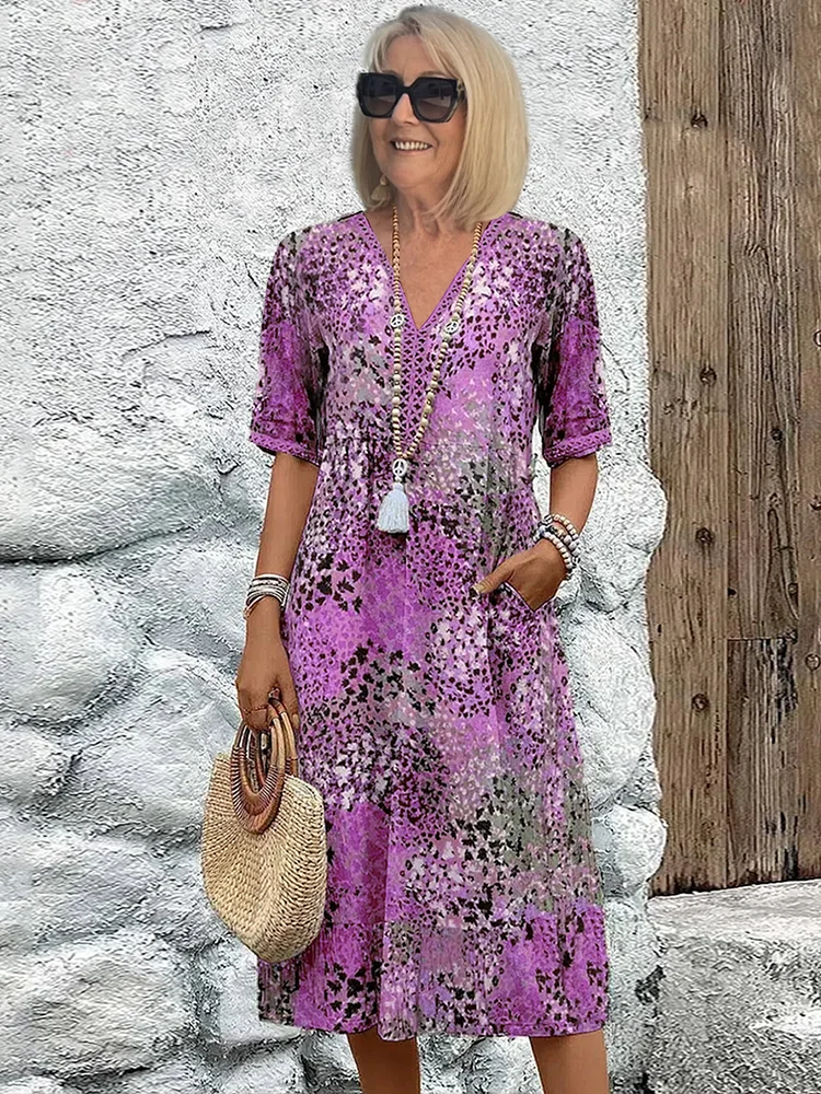 Robe Florale Fluide pour Femmes - Élégance et Confort Estival
