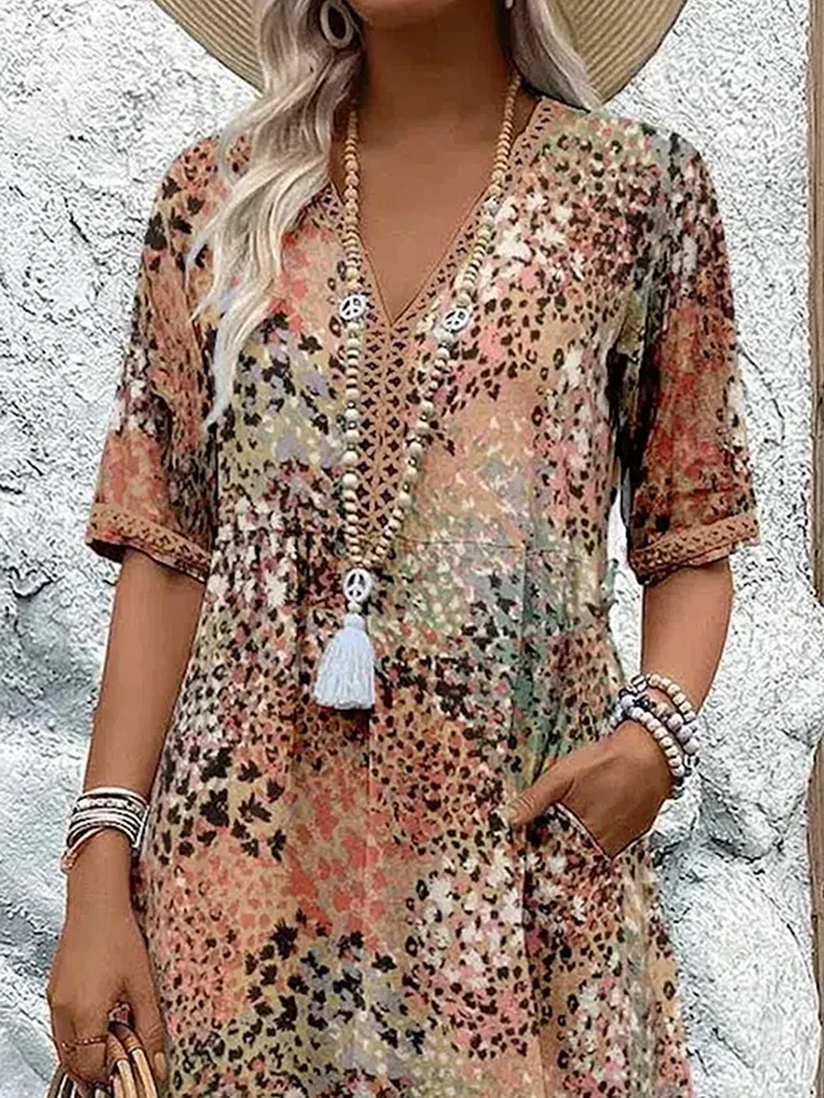 Robe Florale Fluide pour Femmes - Élégance et Confort Estival