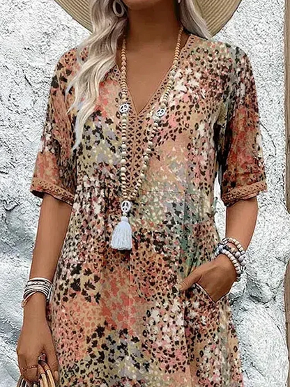 Robe Florale Fluide pour Femmes - Élégance et Confort Estival