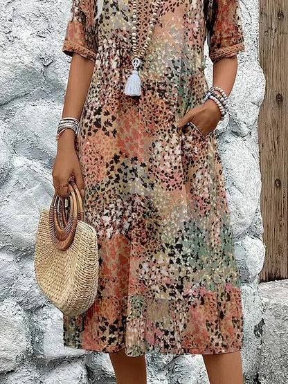 Robe Florale Fluide pour Femmes - Élégance et Confort Estival