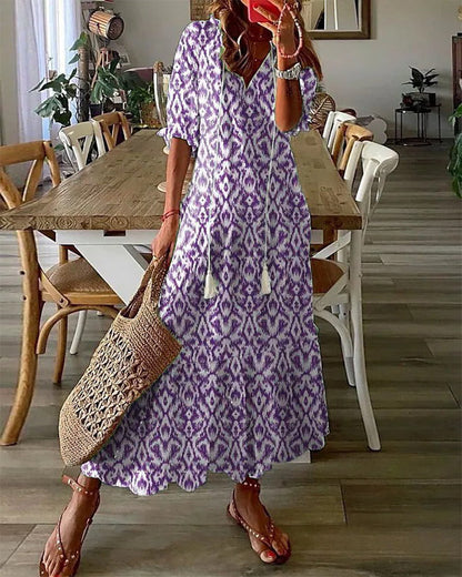 Robe Longue Fluide et Élégante pour Femmes - Confort Quotidien