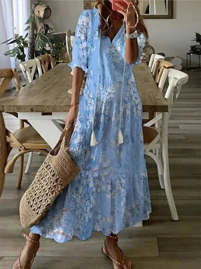 Robe Longue Fluide et Élégante pour Femmes - Confort Quotidien