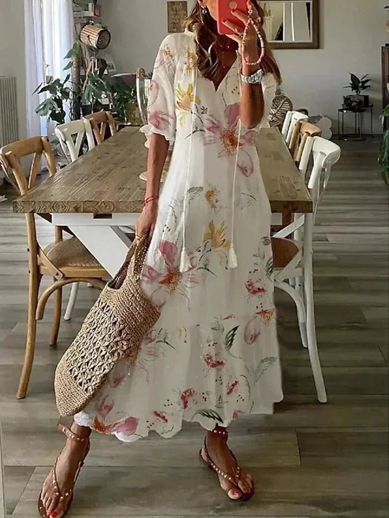 Robe Longue Fluide et Élégante pour Femmes - Confort Quotidien
