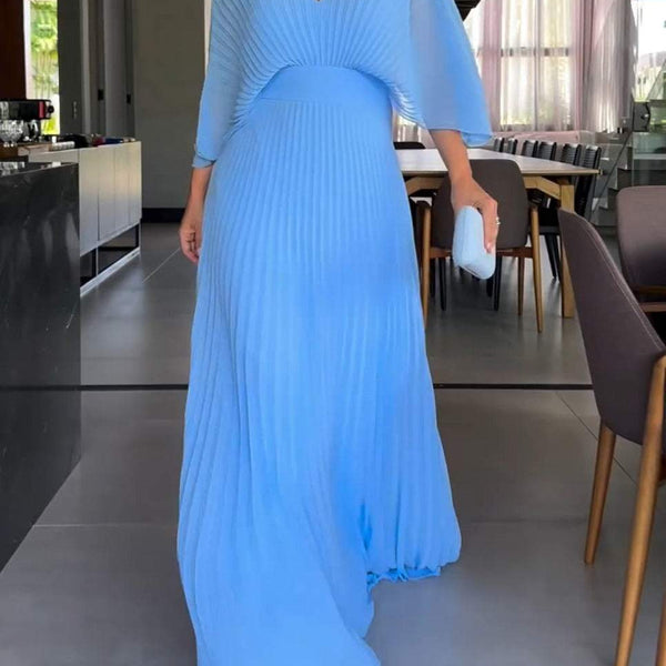 Robe Longue Femme Plissée Élégante – Silhouette Flottante