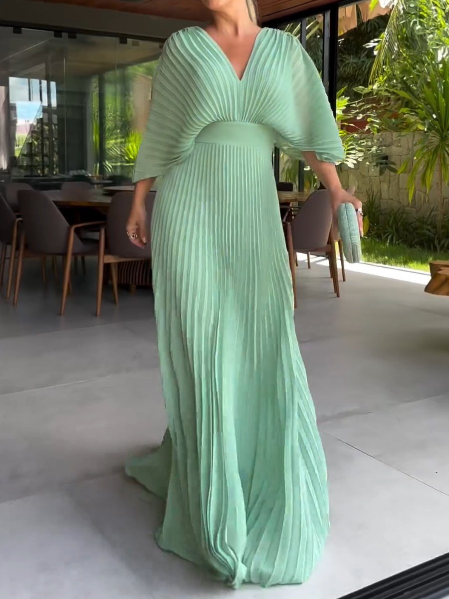 Robe Longue Femme Plissée Élégante – Silhouette Flottante