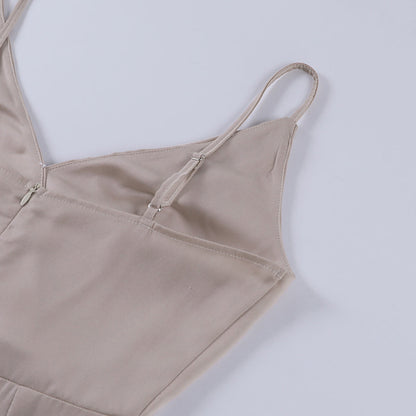 Robe Longue Maxi Élégante pour Femme | Bretelles Fines & Fente Haute