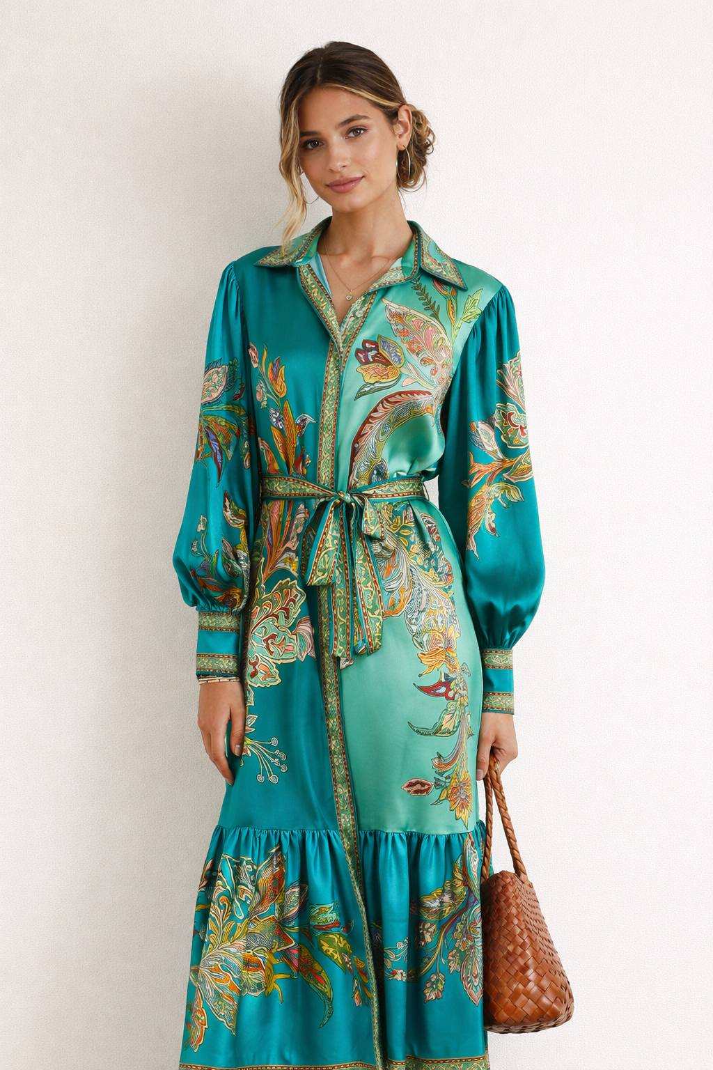 Robe Midi Bohème Fluide pour Femme - Confort Élégant