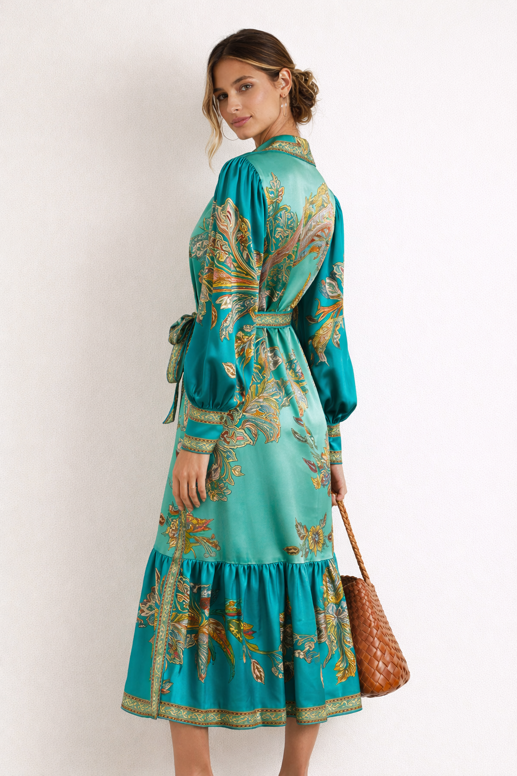 Robe Midi Bohème Fluide pour Femme - Confort Élégant