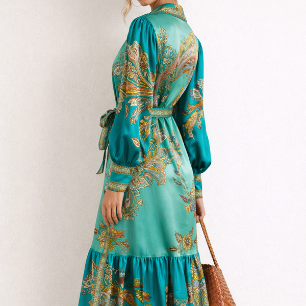Robe Midi Bohème Fluide pour Femme - Confort Élégant