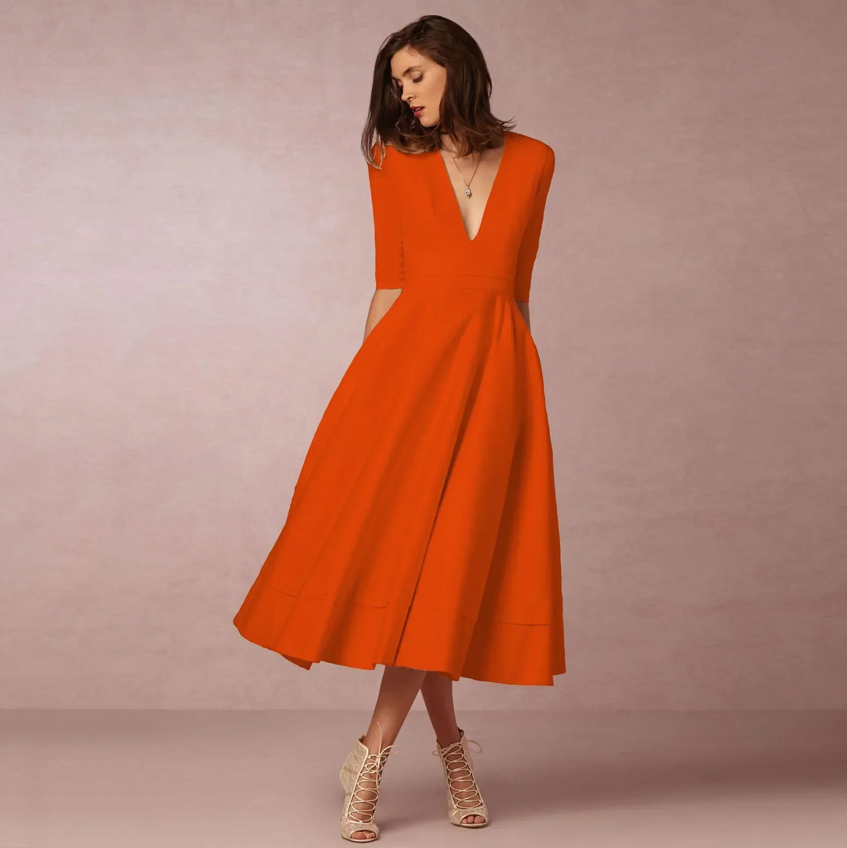 Robe Midi Cintrée Femme – Élégance et Confort pour Chaque Occasion