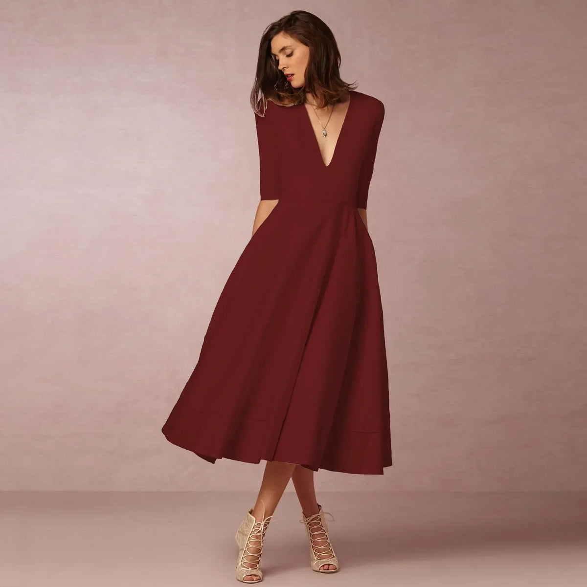 Robe Midi Cintrée Femme – Élégance et Confort pour Chaque Occasion