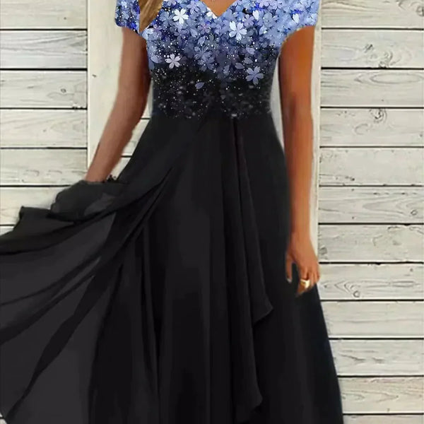 Robe Soirée Midi Fleurie Femme - Élégance Florale