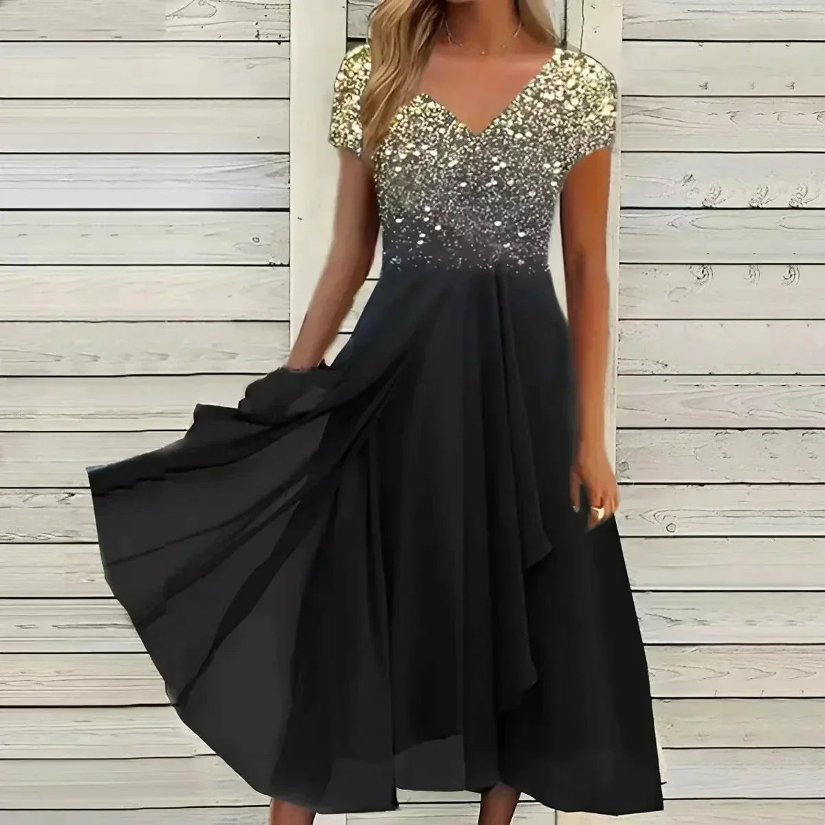 Robe Soirée Midi Fleurie Femme - Élégance Florale
