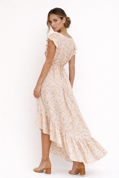Robe Midi Florale Élégante pour Femmes - Coupe Fluide et Confort Absolu