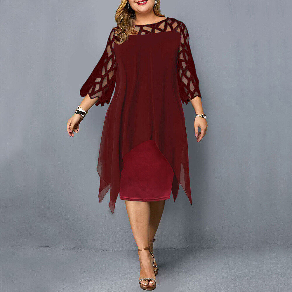 Robe Midi Élégante Femme Grande Taille – Soirée & Fête