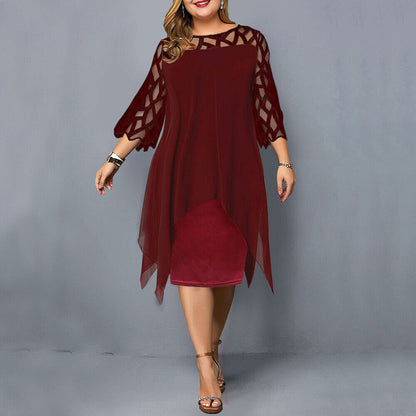 Robe Midi Élégante Femme Grande Taille – Soirée & Fête
