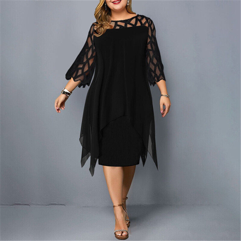 Robe Midi Élégante Femme Grande Taille – Soirée & Fête