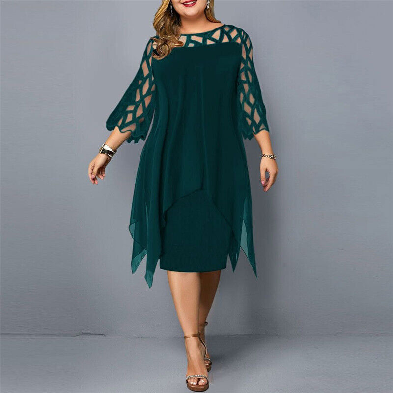 Robe Midi Élégante Femme Grande Taille – Soirée & Fête