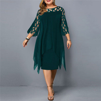 Robe Midi Élégante Femme Grande Taille – Soirée & Fête